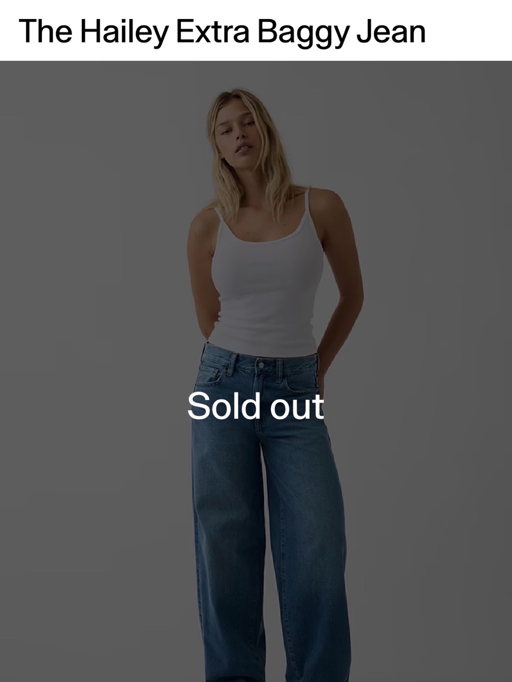 Gap Hailey Bieber Extra Baggy Jean Size 27 Light Indigo
